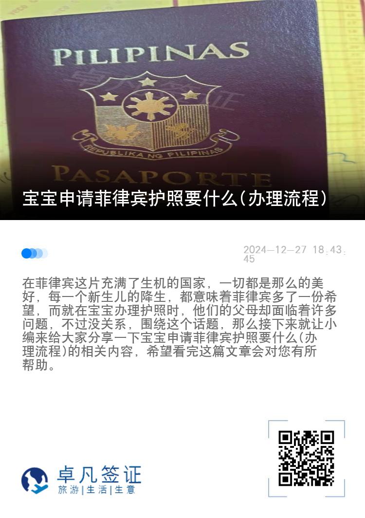 宝宝申请菲律宾护照要什么(办理流程)